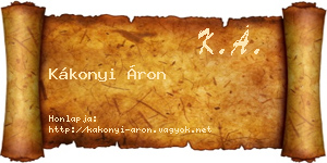 Kákonyi Áron névjegykártya